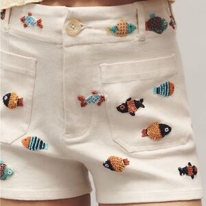 Maeve Colette beaded icon fish shorts